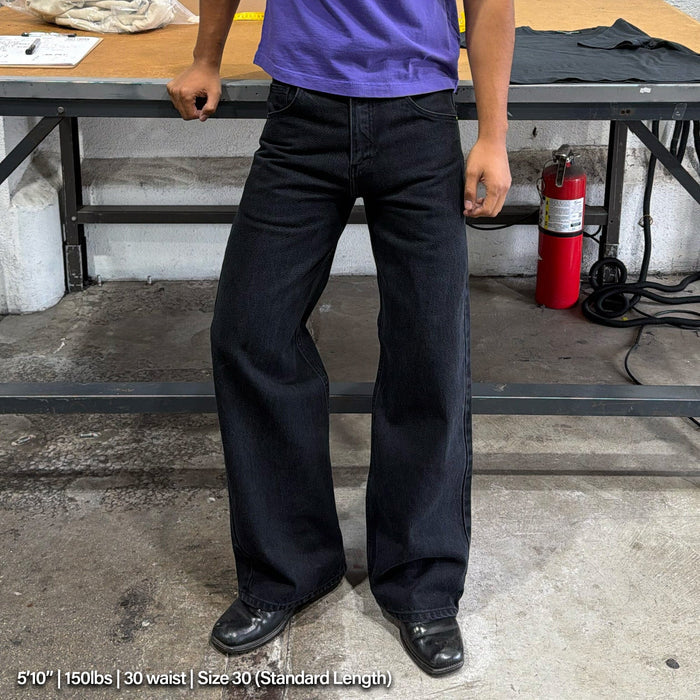 Tokyo Dad Jeans | Straight-Wide Leg Stoned Black