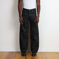 Tokyo Jeans | Straight-Wide | Waxed Crosshatch Waxed Black | Raw Crosshatch