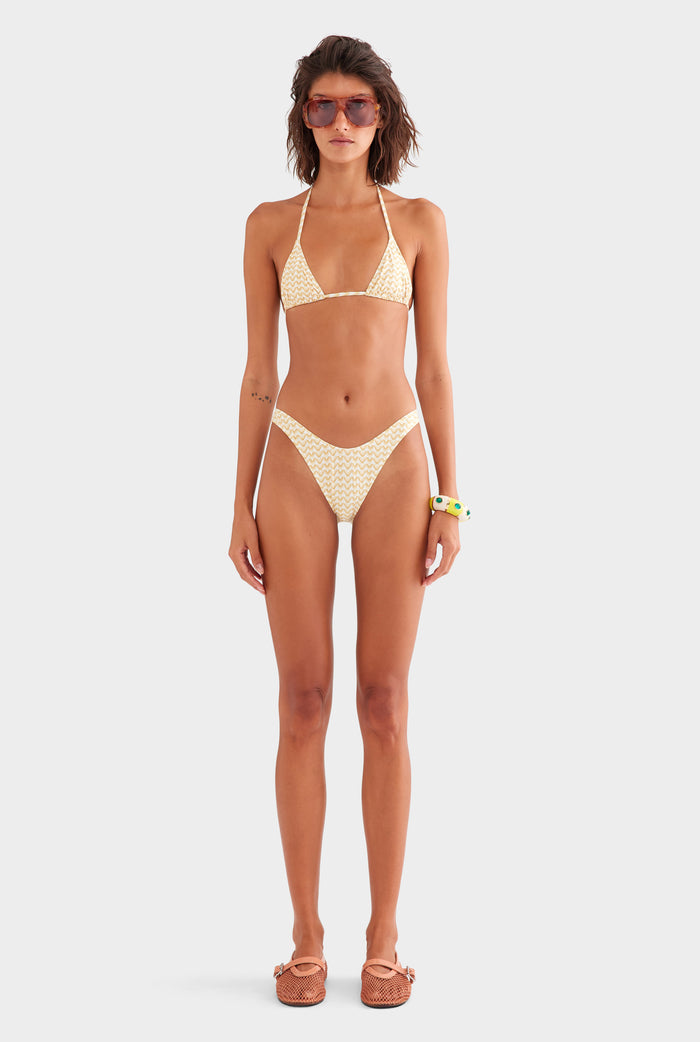 Triangle Bikini - Pale Yellow/Amber V Monogram