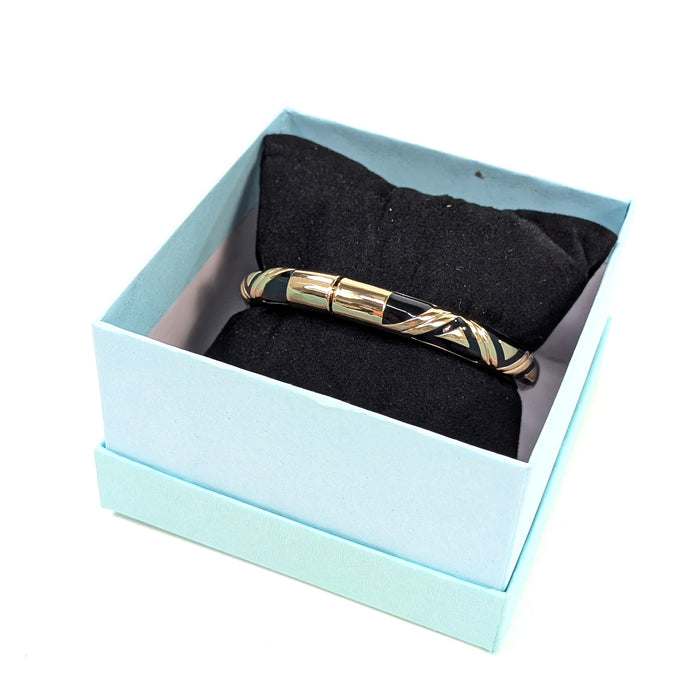 Triangles Bangle (in Gift Box) - Black