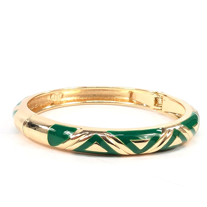 Triangles Bangle (in Gift Box) - Green