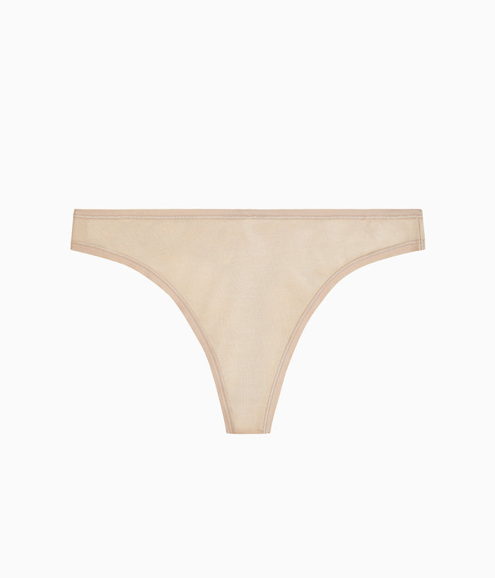Understated Cotton Thong: Sand
