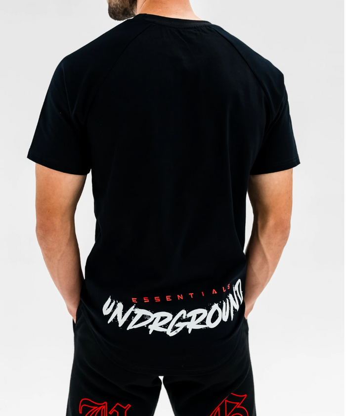 UNDRGROUND Curved Tee x Graff Print (Black/Red)