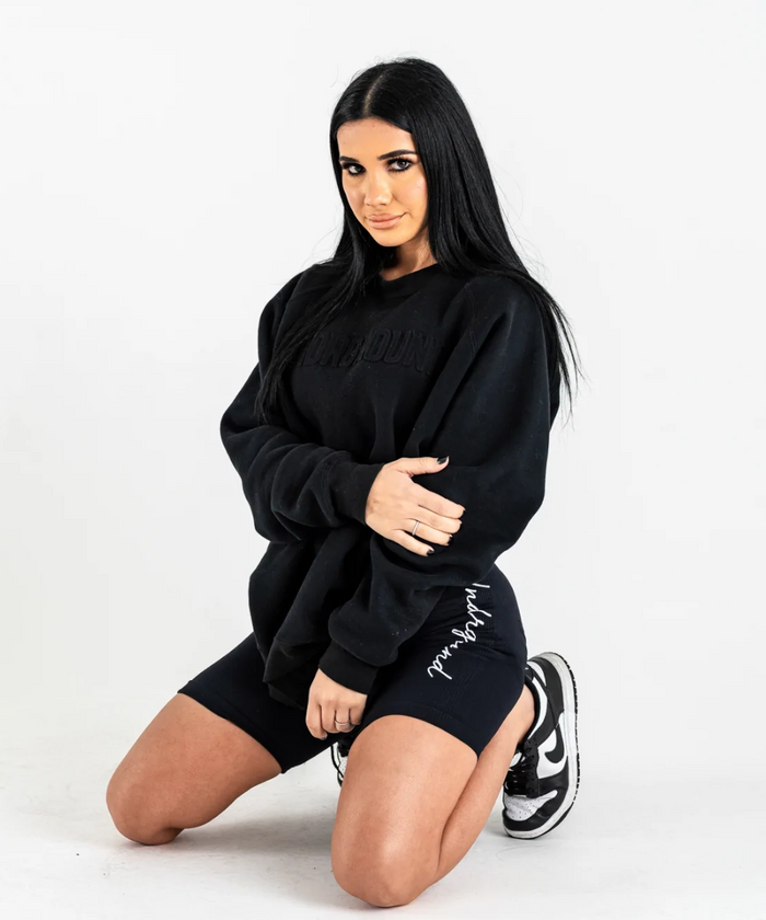 UNDRGROUND Embossed Crew Neck Sweater (Black)