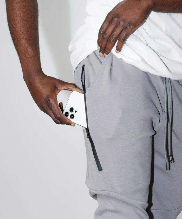 UNDRGROUND ‘Out Tha Mud' Tapered Joggers (Grey/Red)