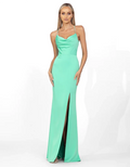 Valentine Cowl Neck Strappy Back Gown 6 Green - Dress - Bariano