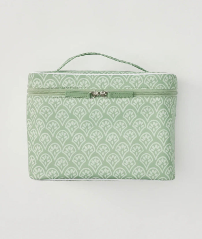 Weezie Vanity Case Green Block Print
