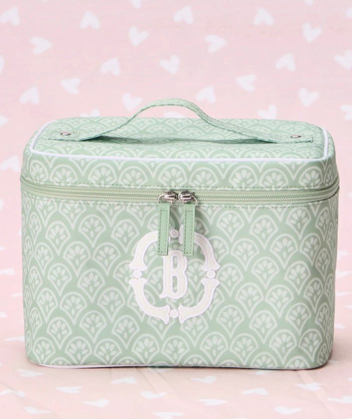 Vanity Case | Green Block Print