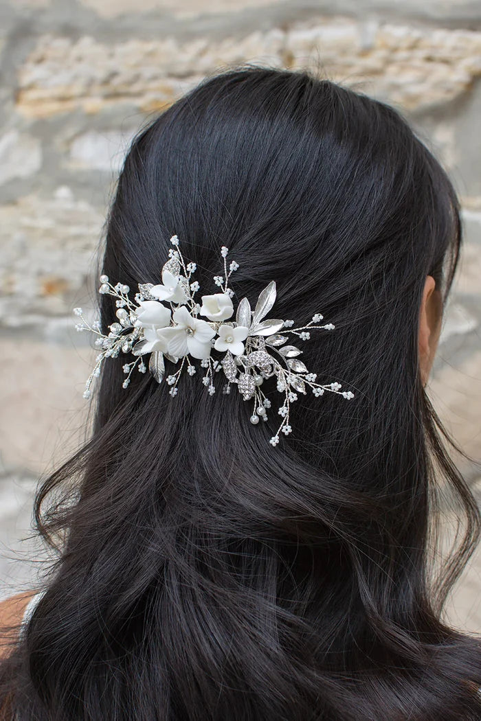 Vivian Hair Clip Silver - Jewellery - Windsor Bridal Jewellery