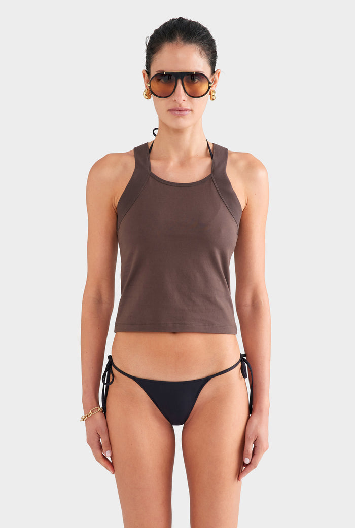 Wide Strap Tank - Chocolate
