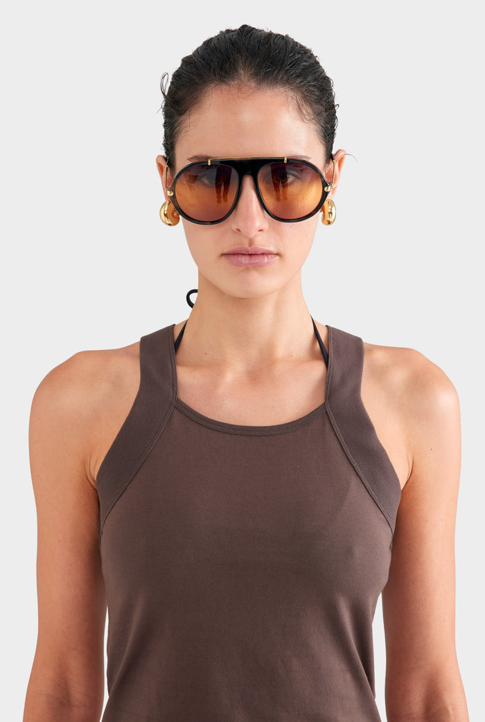 Wide Strap Tank - Chocolate
