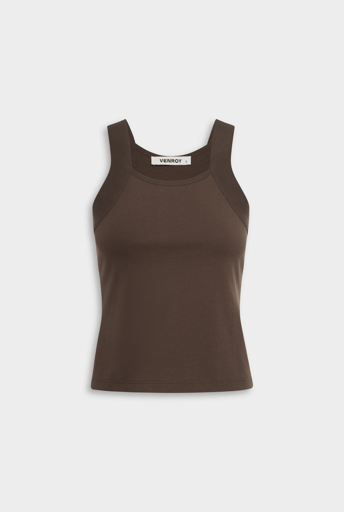 Venroy Wide Strap Tank - Chocolate