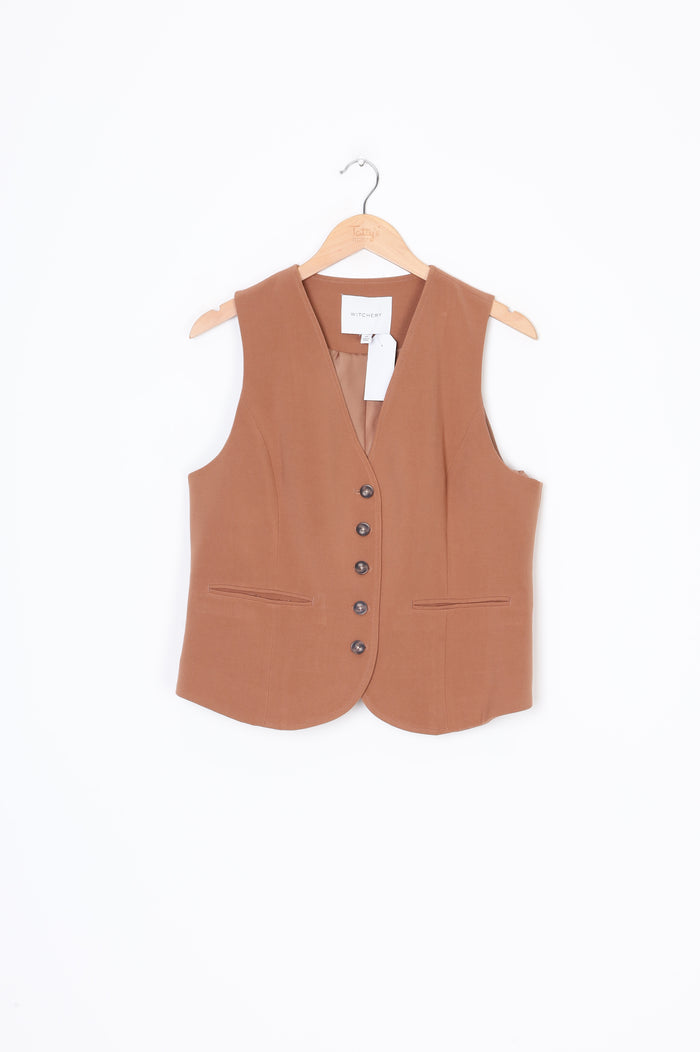 Witchery Womens Brown Vest Size 14