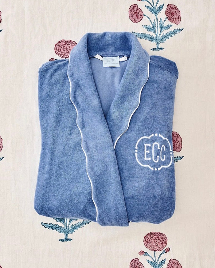 Women's Long Scallop Lightweight Robe | Periwinkle