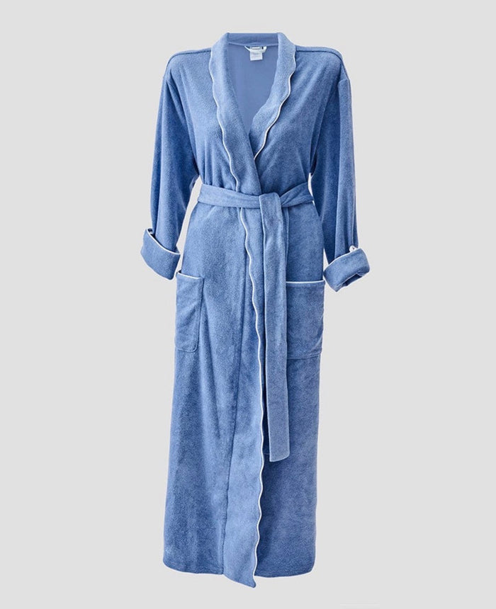 Women's Long Scallop Lightweight Robe | Periwinkle