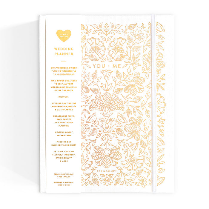 You + Me Wedding Planner Hard Cover Ivory IVR Ivory - Giftware - Fox and Fallow