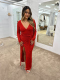 Zoila Long Sleeved Maxi 14 Red - Dress - Bariano